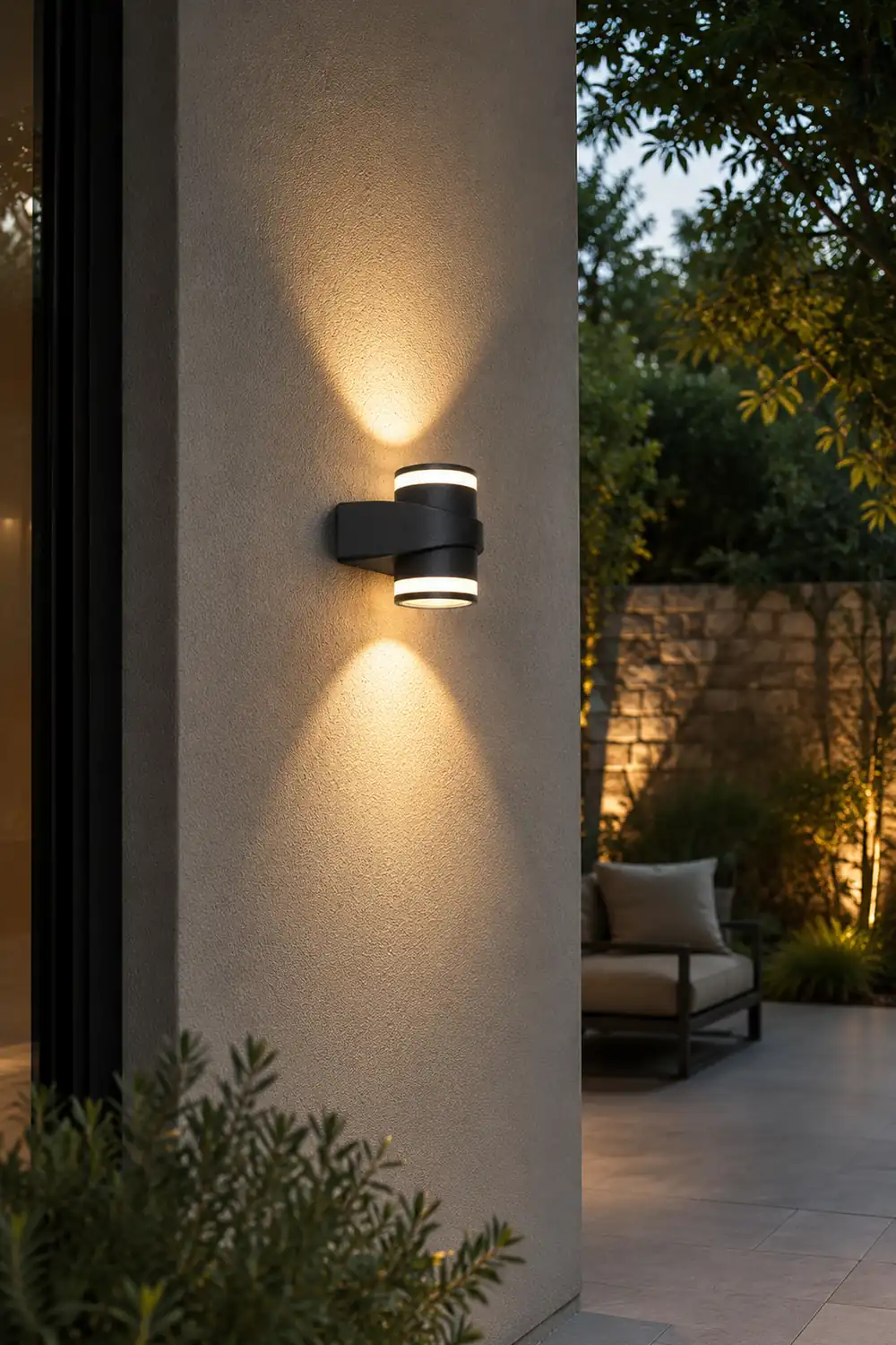 Round Up and Dawn Light LED Waterproof Black Outdoor Wall Washer Lights - Lumpaz