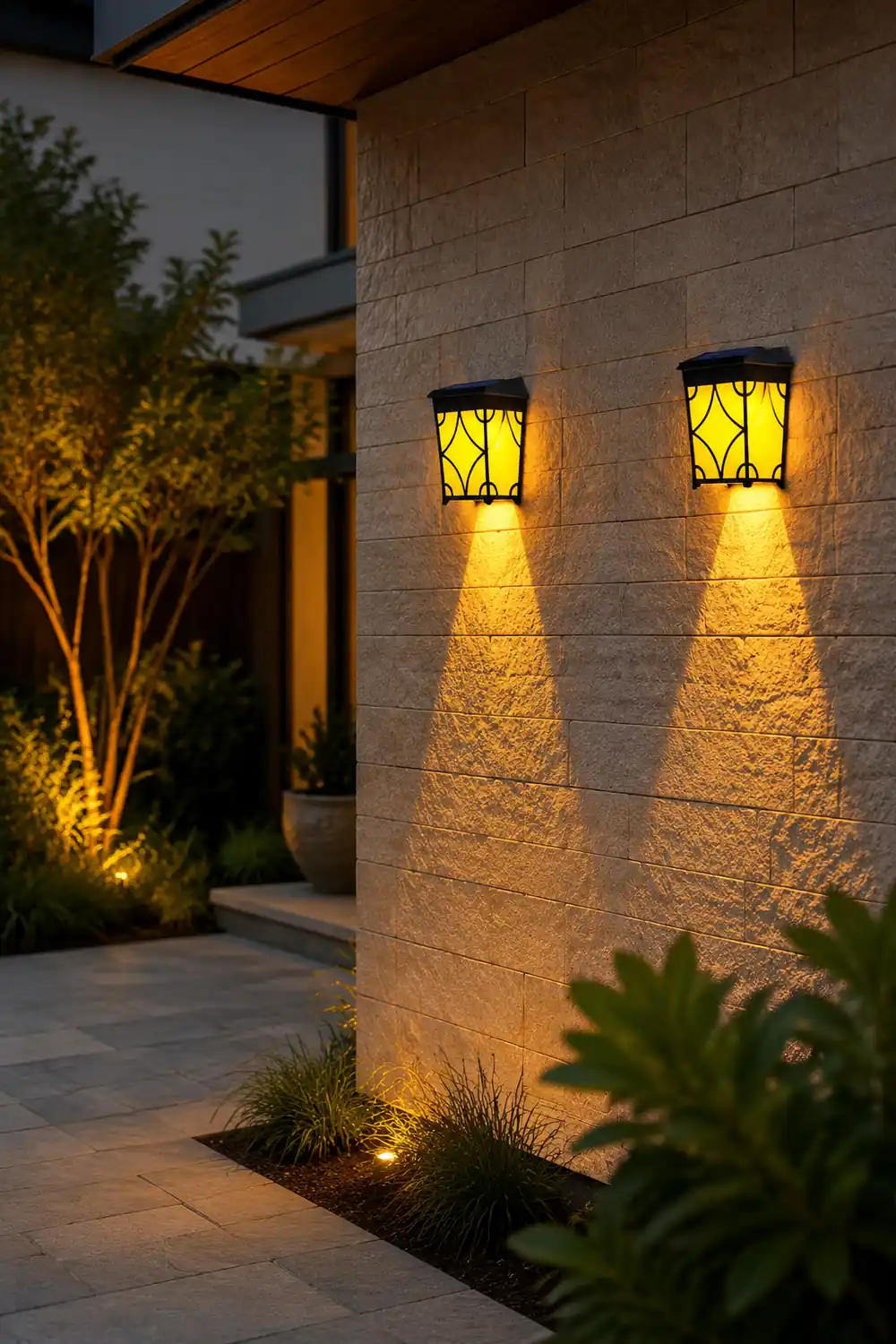 2Pcs Waterproof LED RGB Intelligent Motion Sensor Solar Wall Lights - Lumpaz