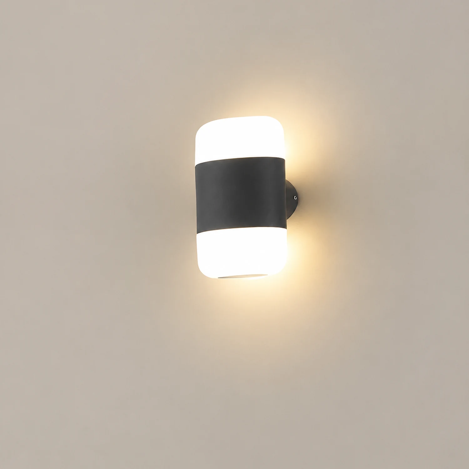 Round Up and Down Light LED Waterproof Black Modern Outdoor Wall Lamp - Lumpaz