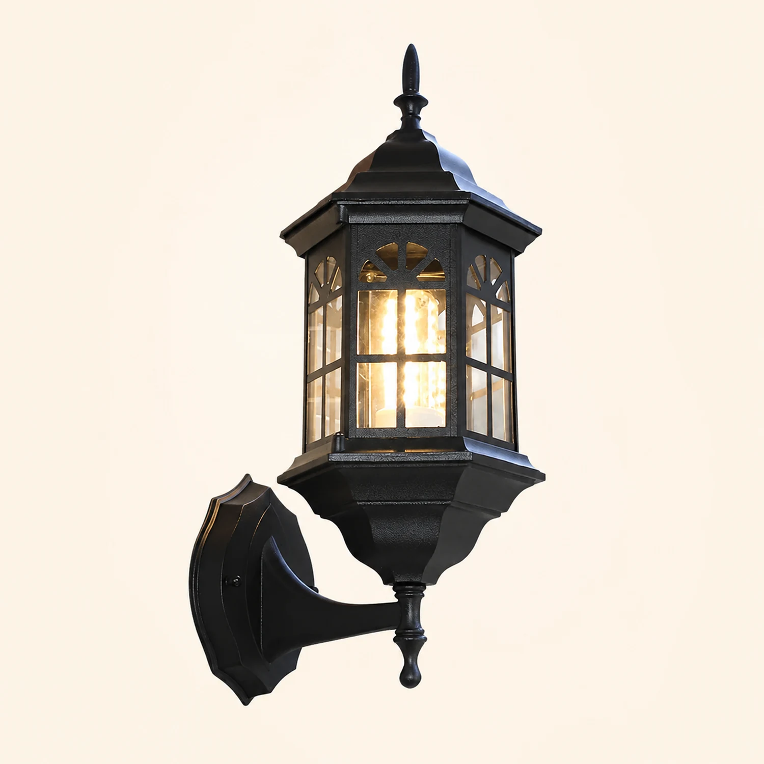 Waterproof LED Glass European-style Outdoor Wall Lamp Plug in Wall Sconce Lighting - Lumpaz
