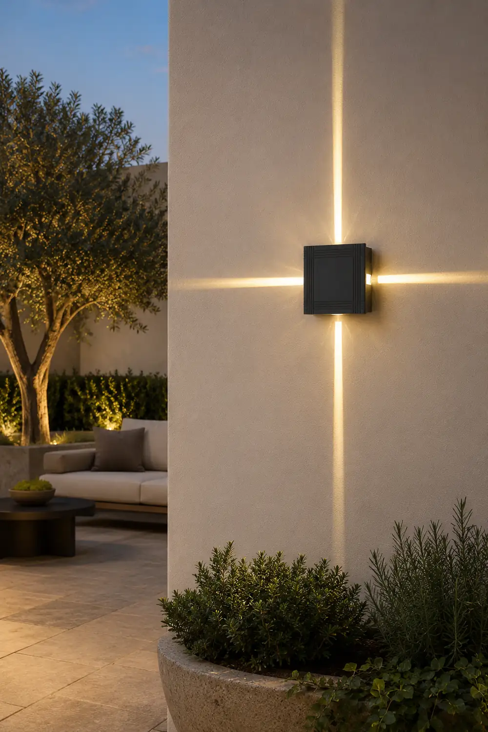 Round Square LED 12W Cross Star Lights Waterproof Modern Wall Lamp - Lumpaz