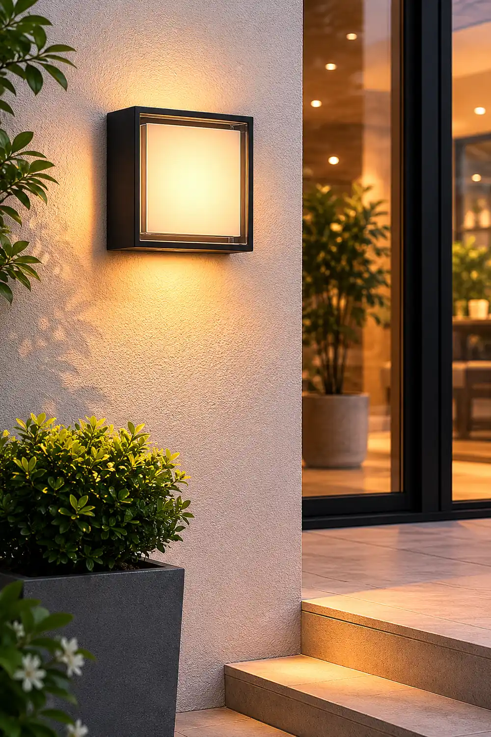 Modern Outdoor Round Square Waterproof Wall Light for Villa Garden Balcony Door Front - Lumpaz