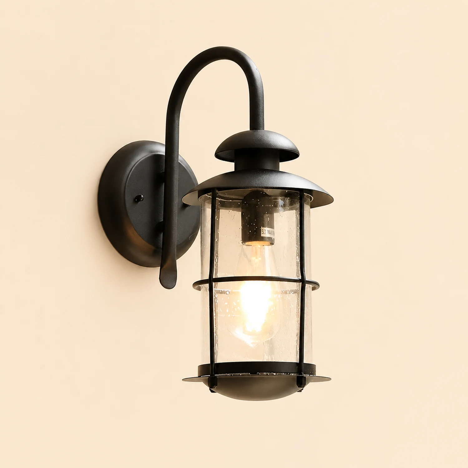 Creative Glass Waterproof LED Black Modern Plug in Wall Sconce Lighting - Lumpaz