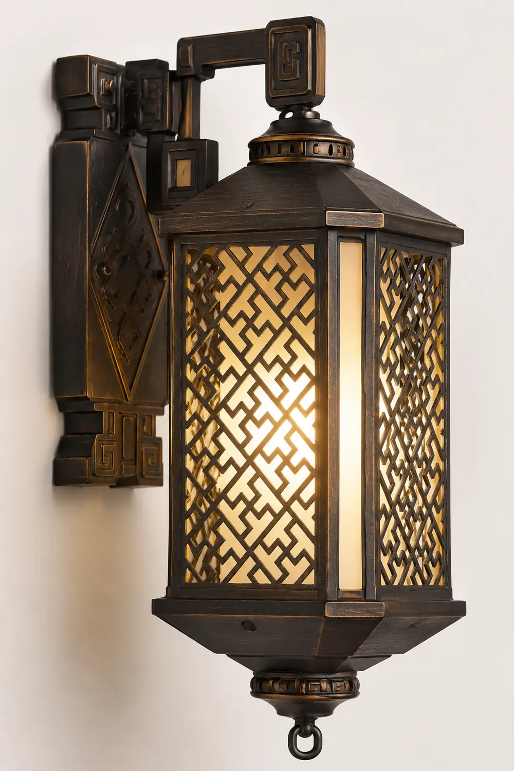 Classical Hollow Pattern Outdoor Waterproof Wall Lamp for Villa Courtyard Corridor - Lumpaz