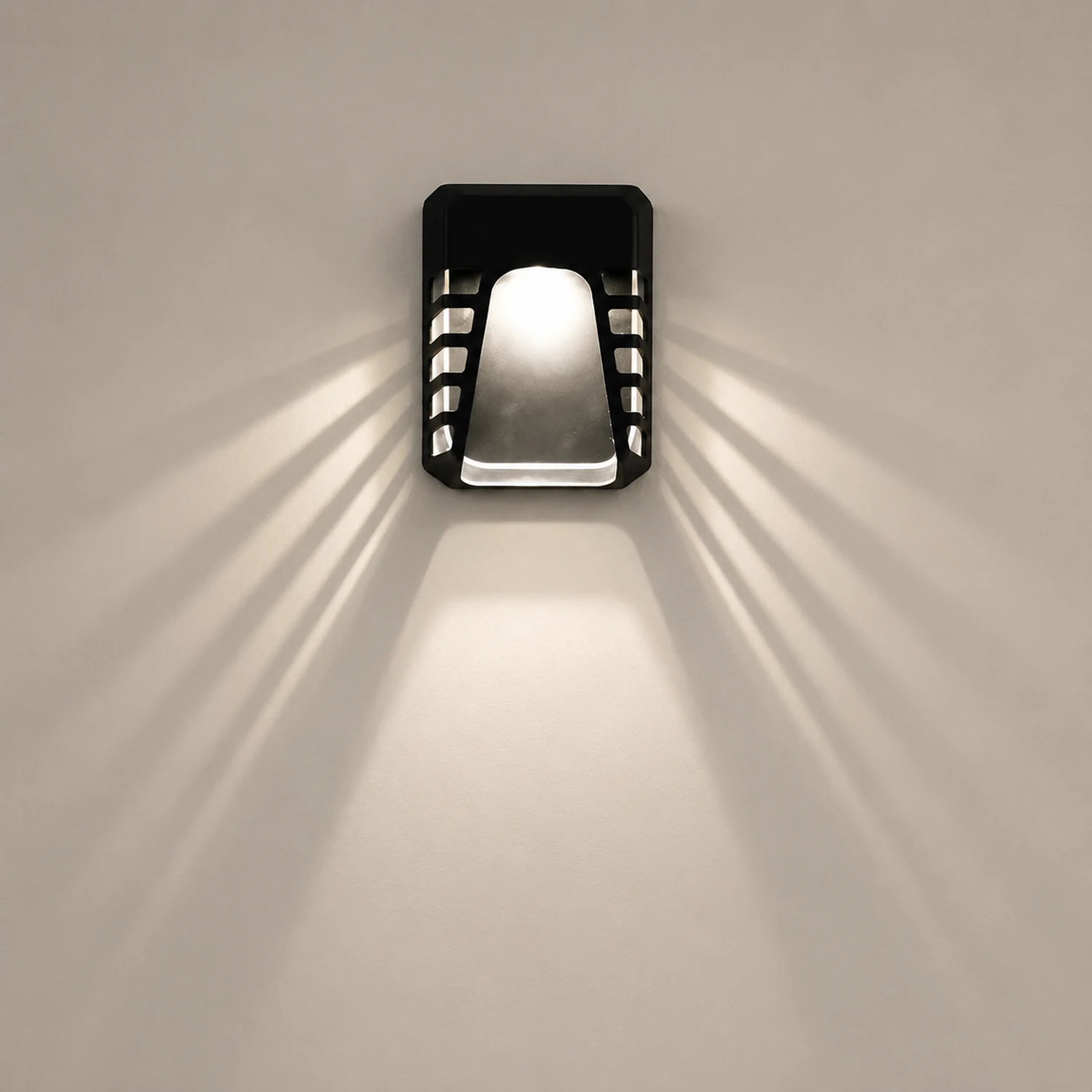 Waterproof Intelligent LED Black Modern Solar Outdoor Wall Lights - Lumpaz