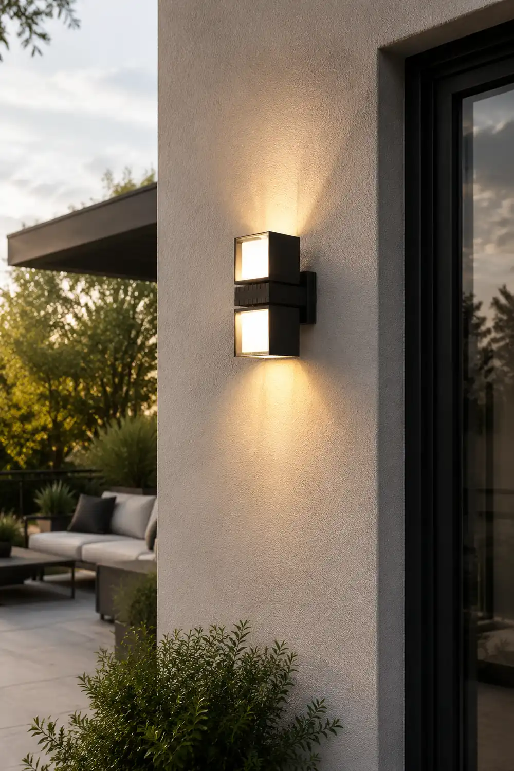 Adjustable Square Lamps Up And Down Lighting Black Outdoor Wall Lights - Lumpaz
