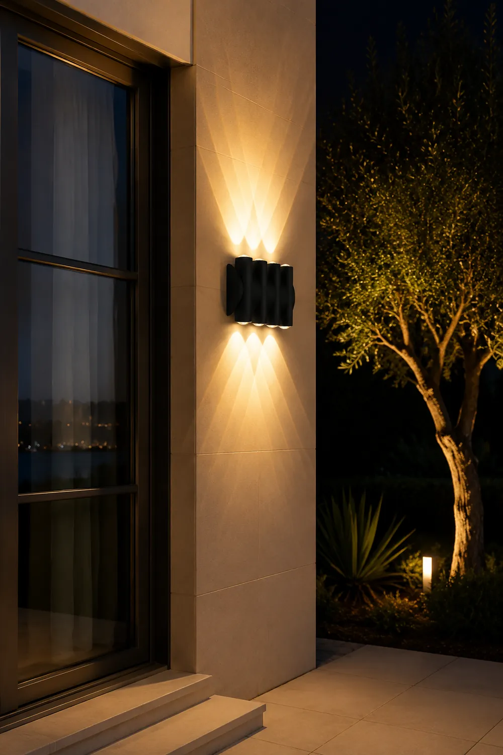 Up and Down Light LED Waterproof Black Modern Wall Washer Light Wall Lamp - Lumpaz