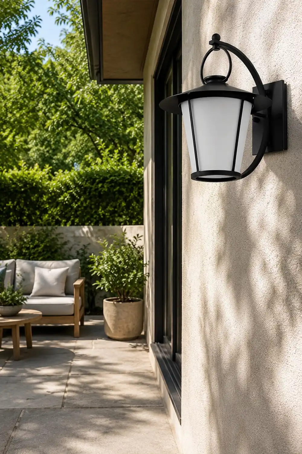 Waterproof Creative Round Glass Shade American Style Outdoor Wall Lamp - Lumpaz