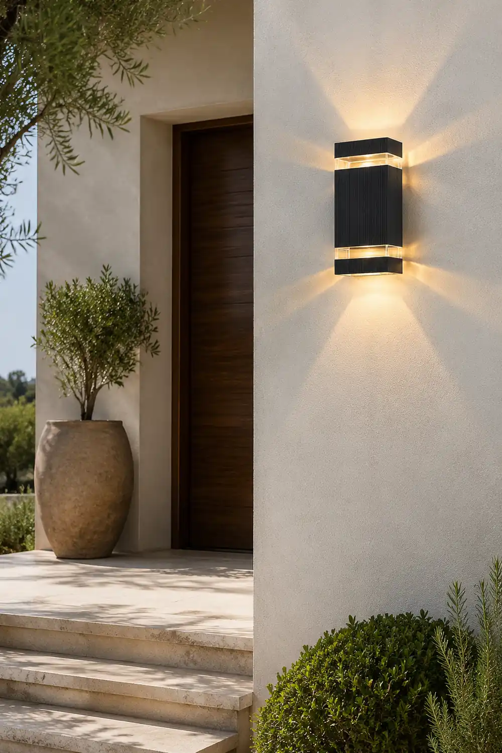 Square Round Waterproof Up And Down Lighting LED Modern Wall Sconces - Lumpaz