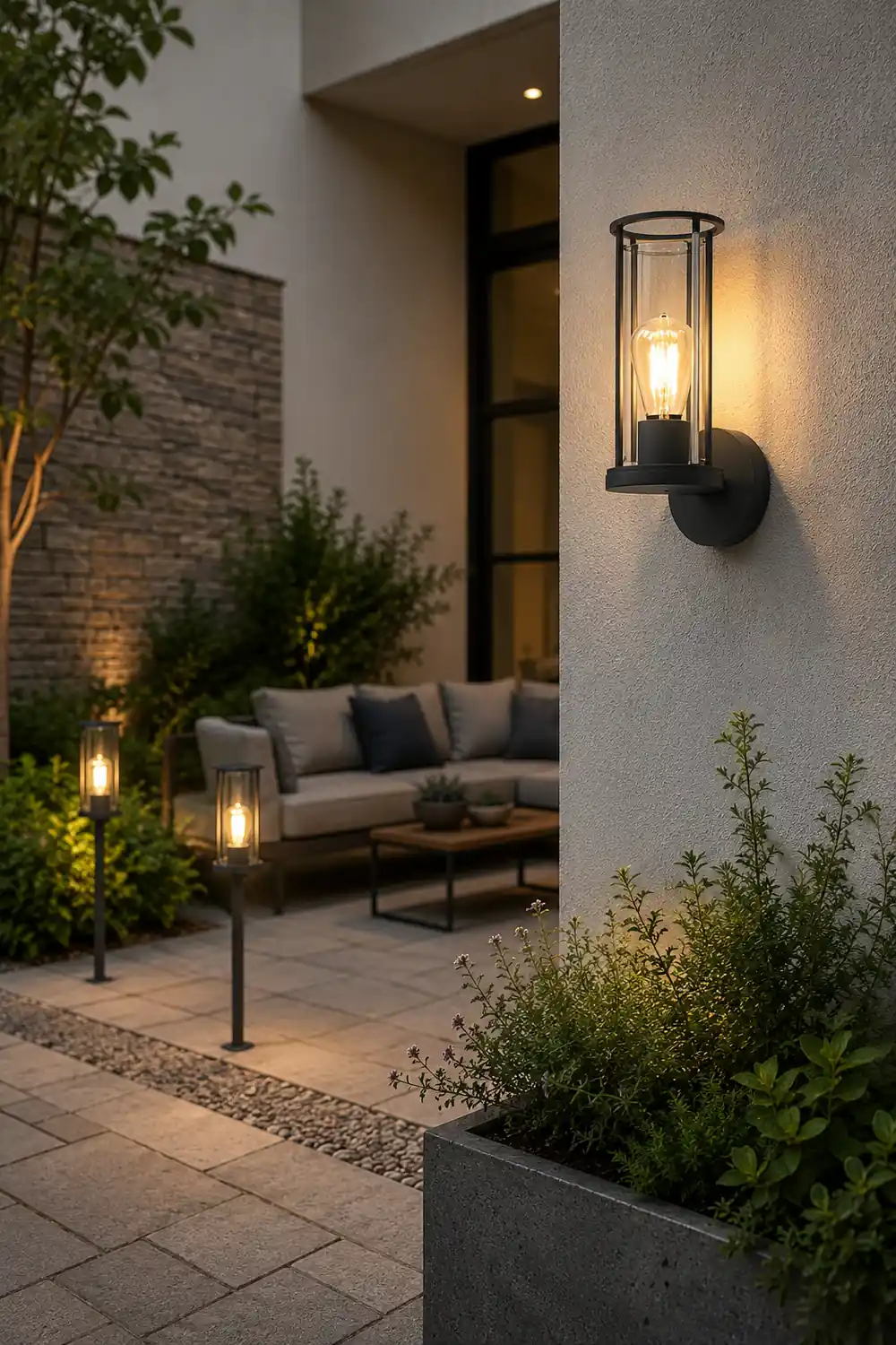 Minimalist Round Waterproof Retro Wall Lamp Outdoor Lawn Lights Path Lights - Lumpaz