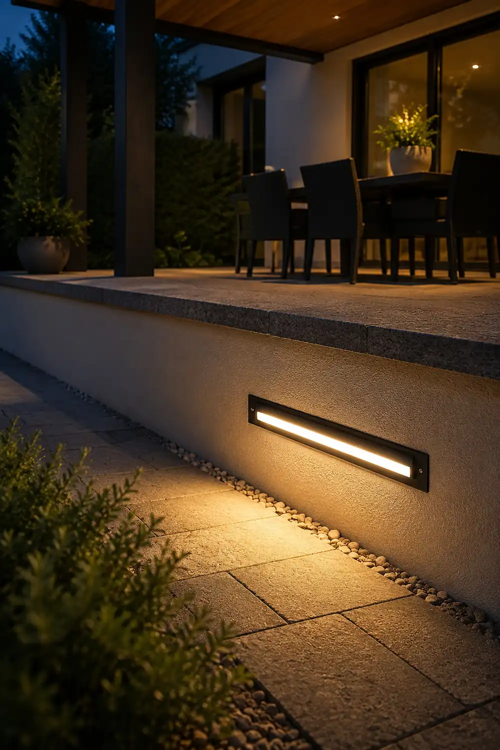 Long Strip Embedded Wall Light Corner Lights for Outdoor Garden Steps - Lumpaz