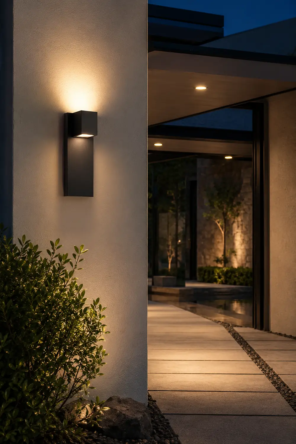 Square Waterproof LED Up and Down Lights Modern Outdoor Wall Lamp Wall Sconce Lighting - Lumpaz