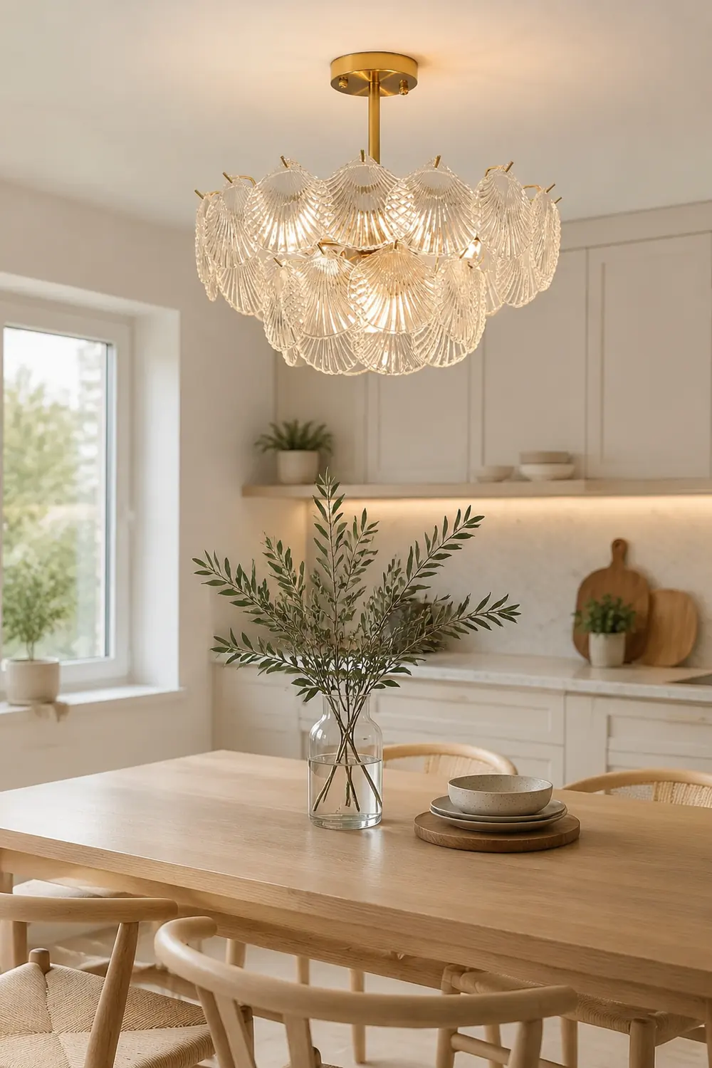 Shell Glass Chandelier - Lumpaz