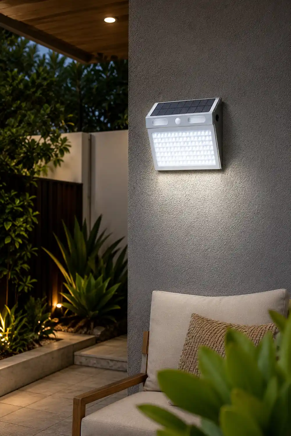 Rectangular Waterproof LED Motion Sensor Solar Wall Lights Outdoor Wall Lamp - Lumpaz