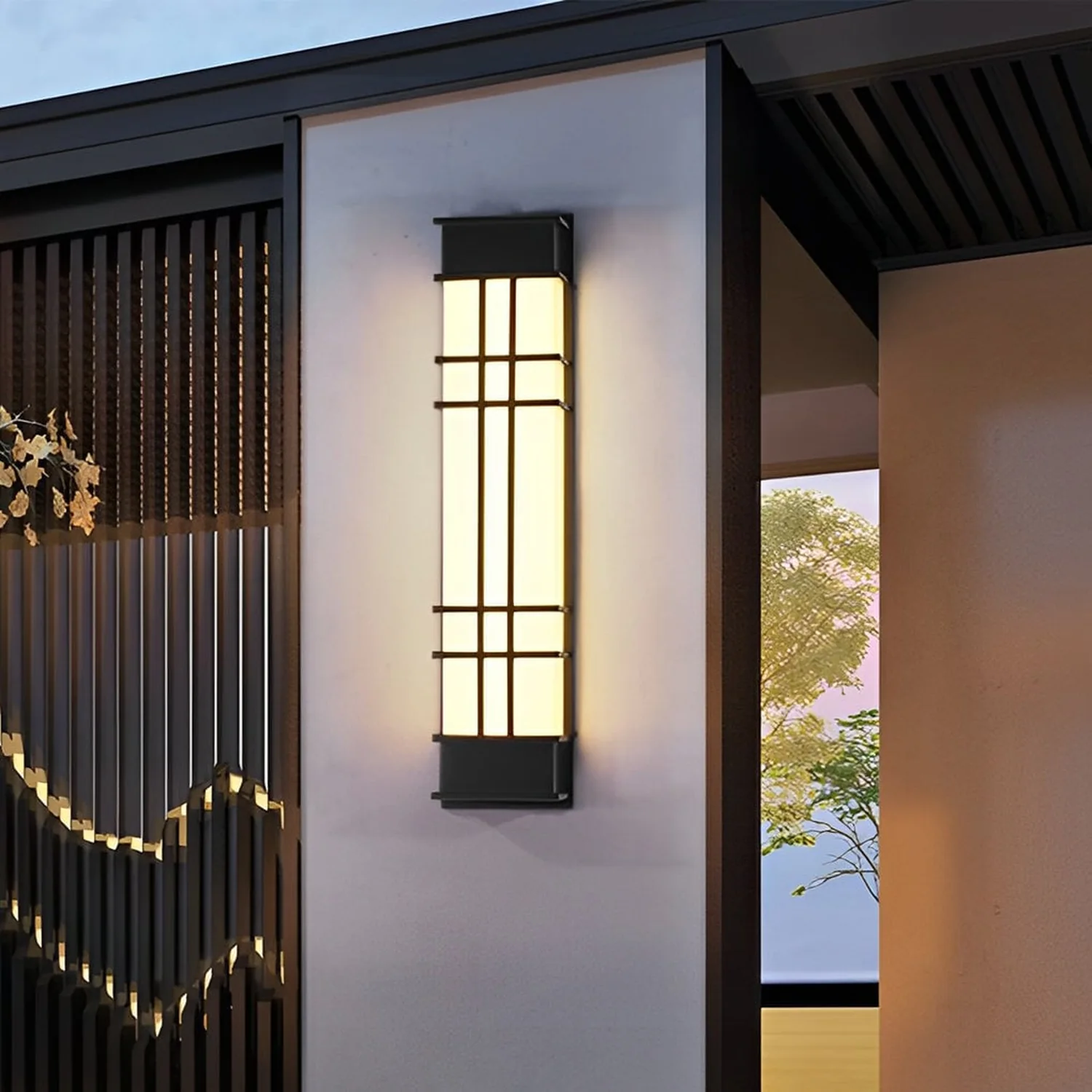 Retro Rectangular Waterproof LED Black Traditional Outdoor Wall Lamp - Lumpaz