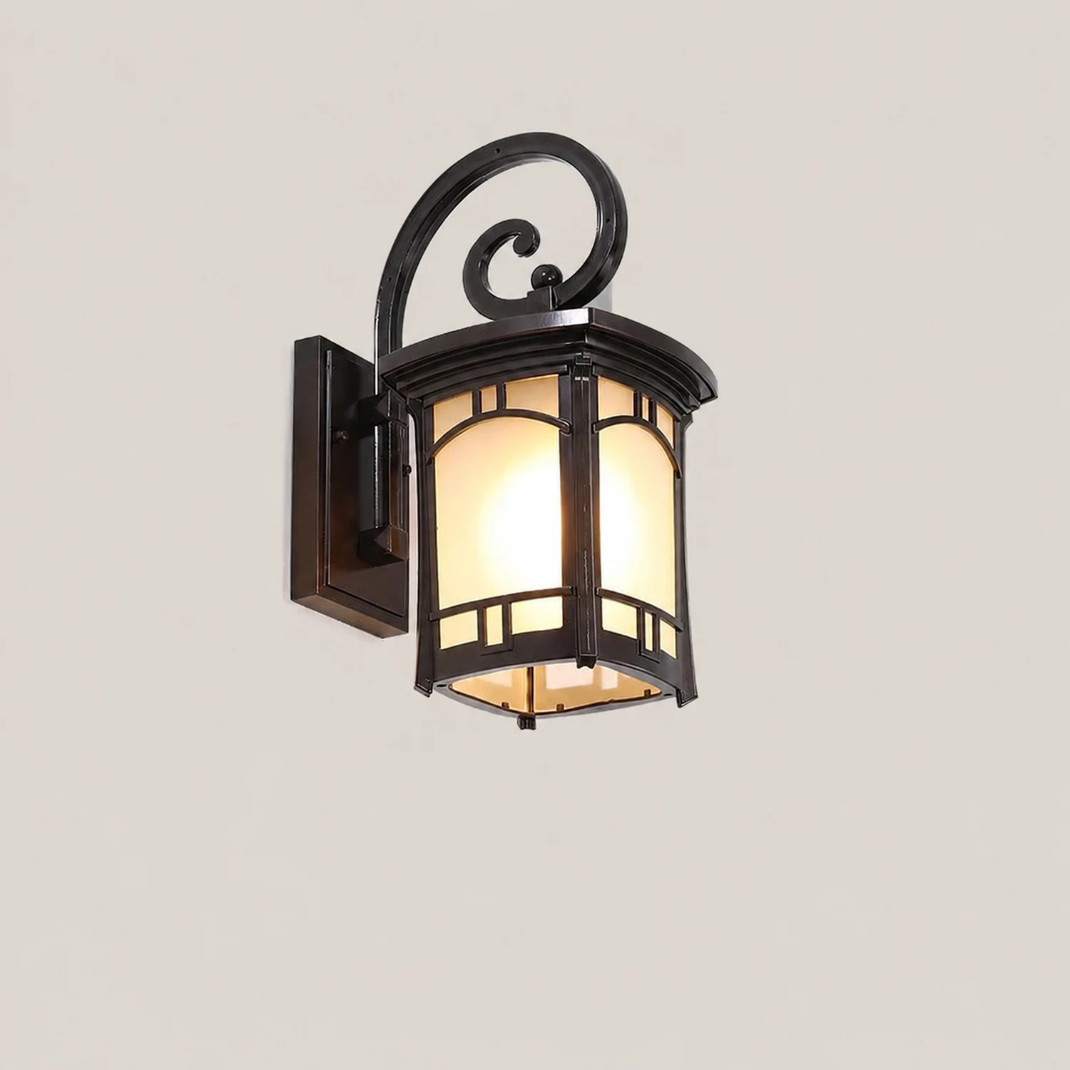 Vintage Striped Glass Shade Waterproof Modern Outdoor Wall Lights - Lumpaz