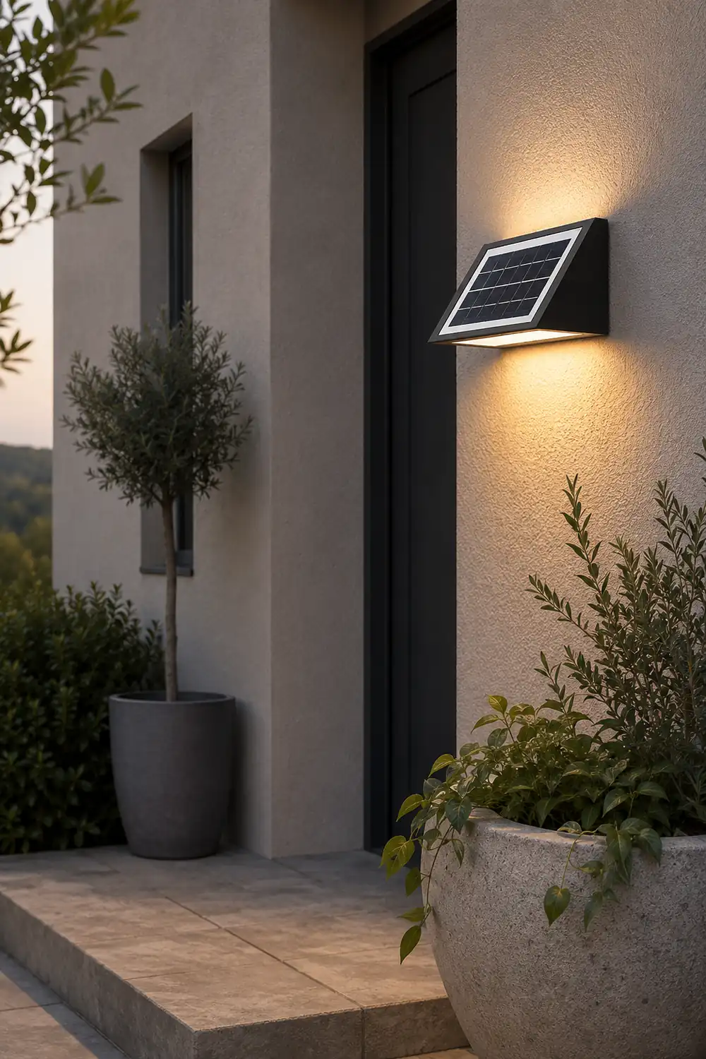Waterproof Minimalist LED Up Donw Lighting Solar Outdoor Wall Lights - Lumpaz