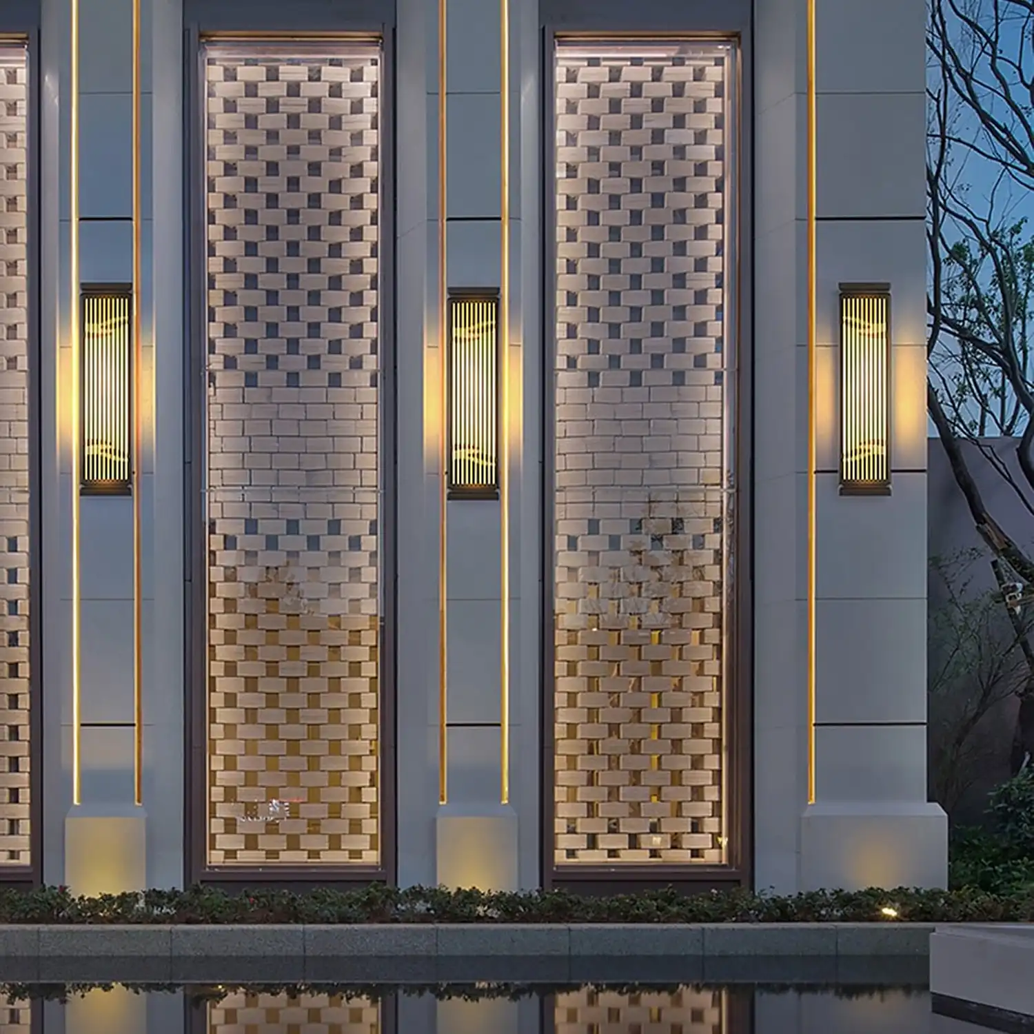 Waterproof Villa Courtyard Gate Unique Hollowed Design Wall Lamp for Outdoor - Lumpaz