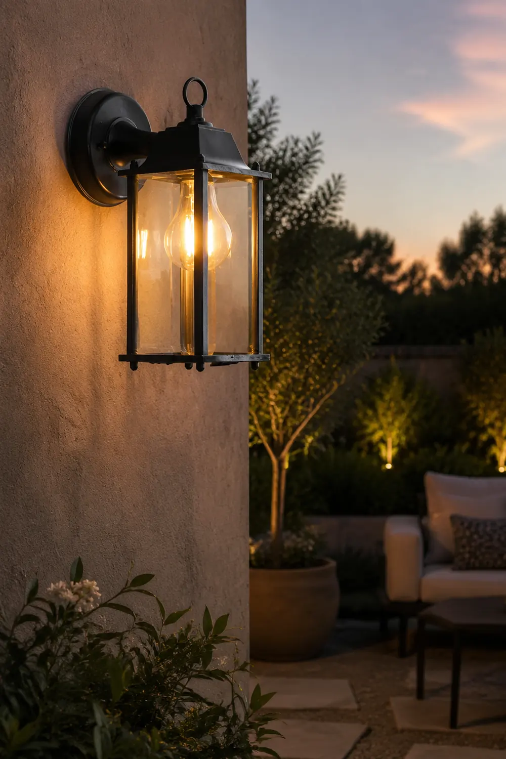 Square Glass Wall Lamp Outdoor Wall Sconce Lighting LED Waterproof Wall Lights - Lumpaz