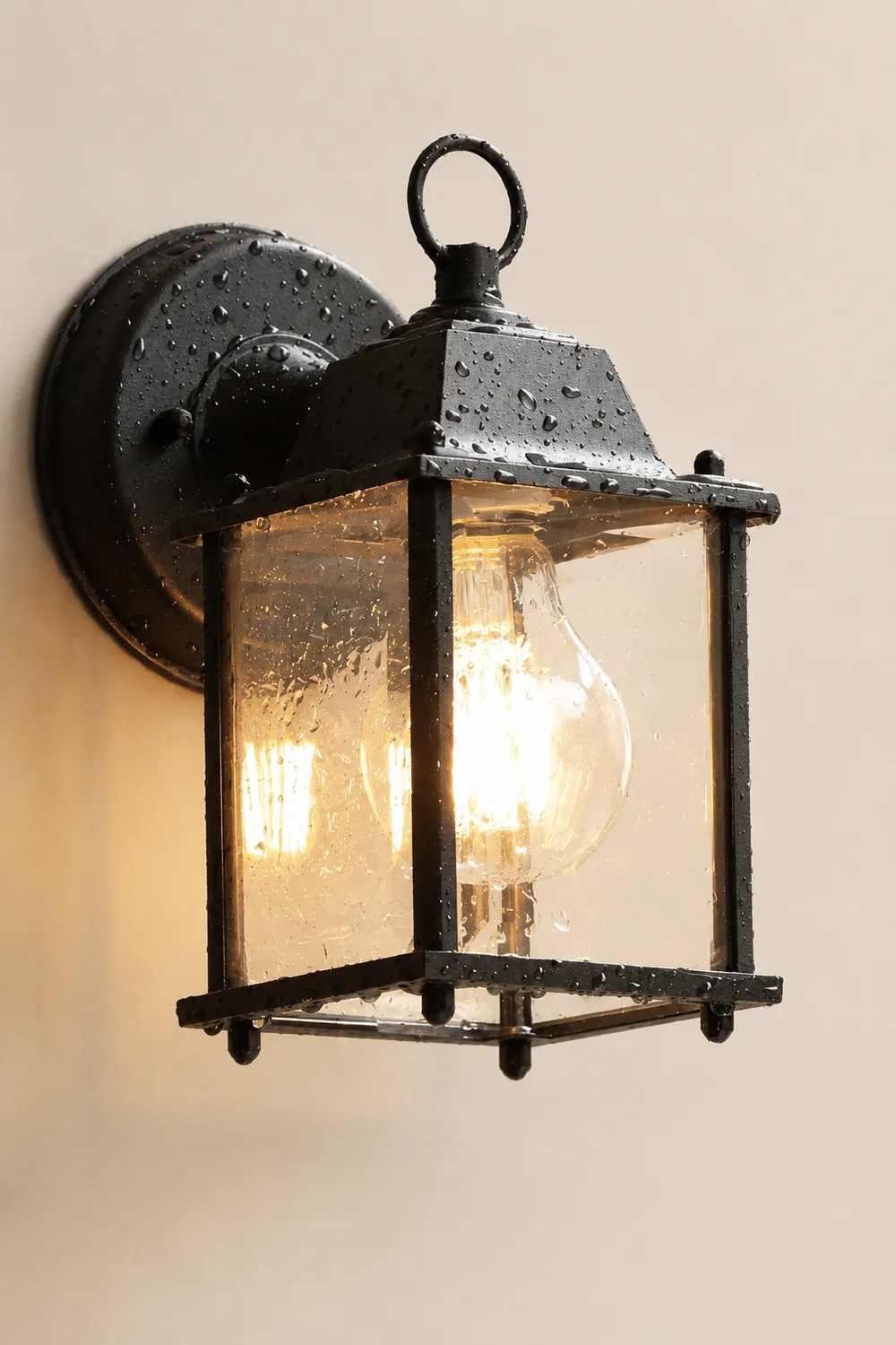 Square Glass Wall Lamp Outdoor Wall Sconce Lighting LED Waterproof Wall Lights - Lumpaz