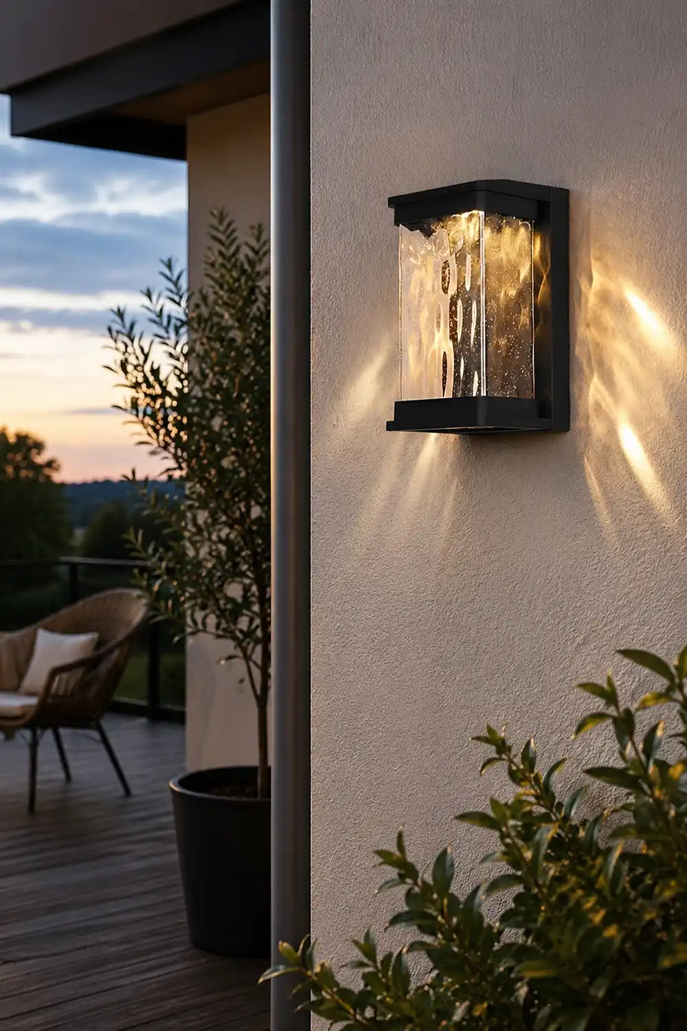 Waterproof Creative Glass LED Black Modern Outdoor Wall Sconce Lighting - Lumpaz