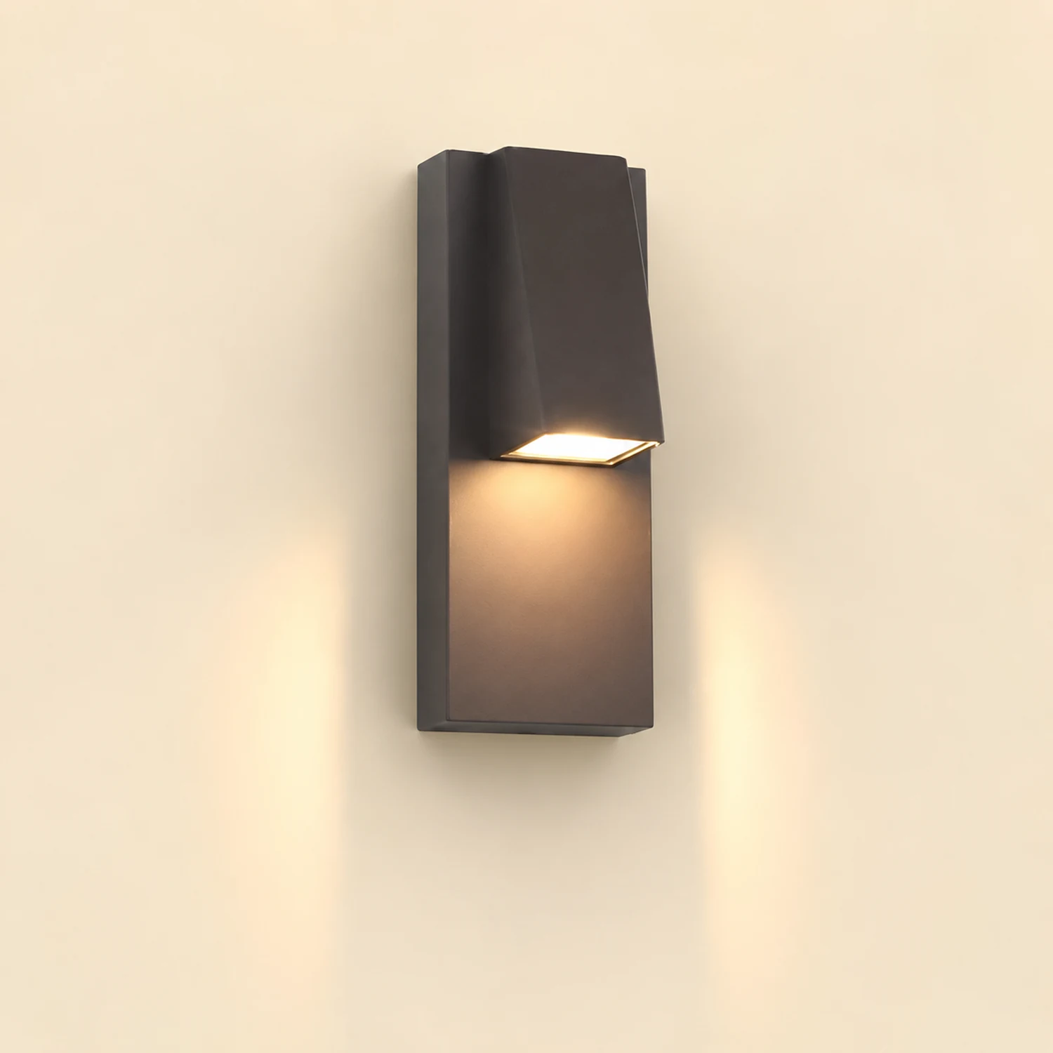 Rectangle Waterproof LED Black Modern Outdoor Wall Lamp Wall Light Fixture - Lumpaz