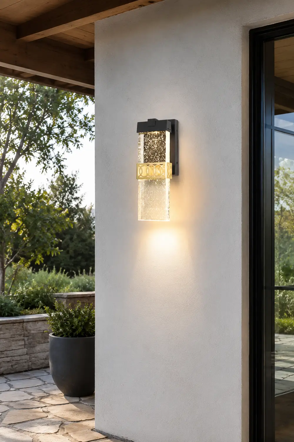 Bubbles Crystal LED Waterproof Black Simple Modern Outdoor Wall Lights - Lumpaz