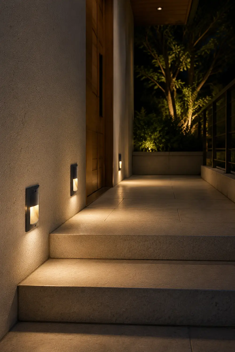 Rectangle Waterproof LED Black Modern Outdoor Step Lights Recessed Stair Sconces - Lumpaz