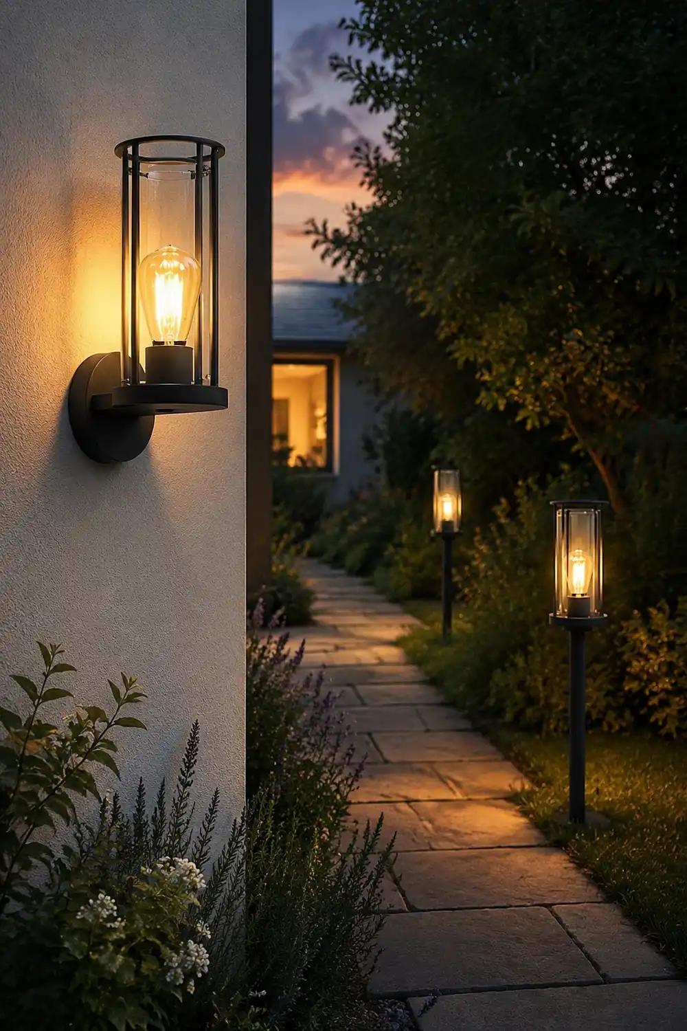 Minimalist Round Waterproof Retro Wall Lamp Outdoor Lawn Lights Path Lights - Lumpaz