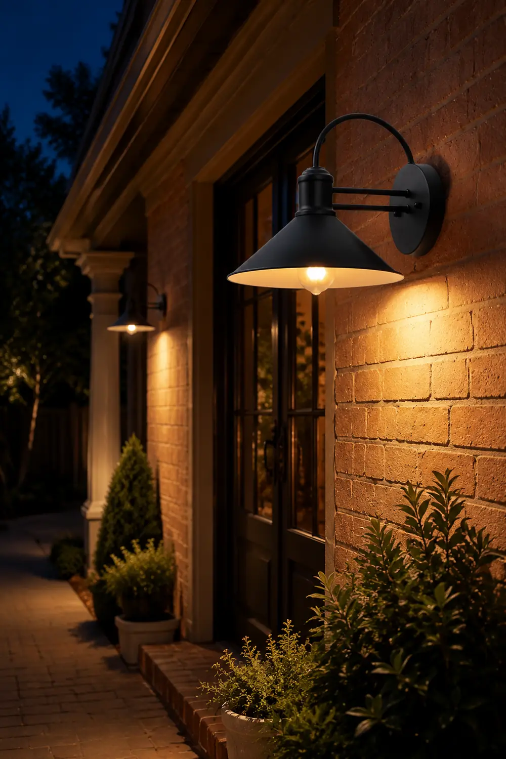 Retro Conical Iron Waterproof Industrial Style Outdoor Wall Lamp Exterior Lights - Lumpaz