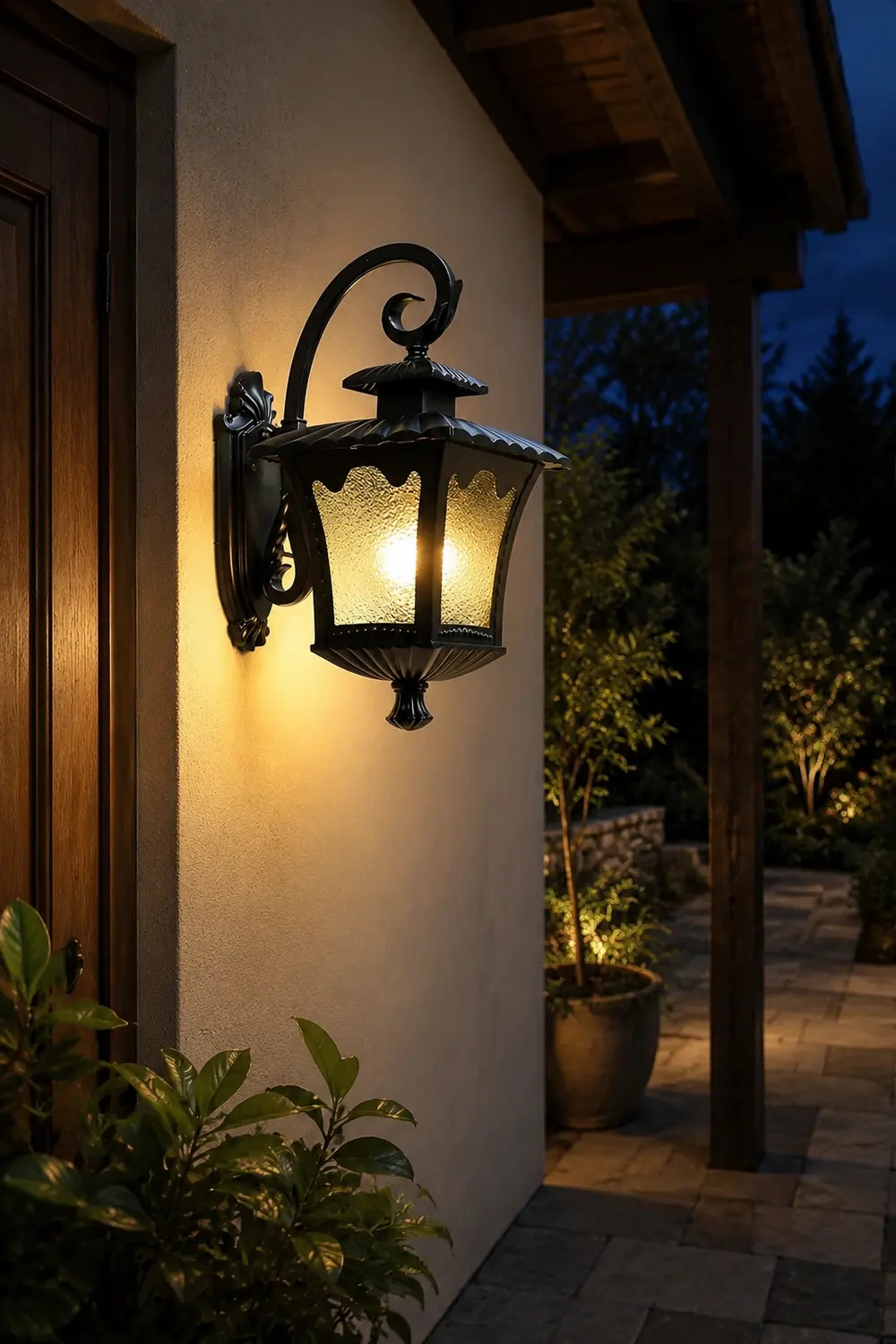 Creative Retro Glass Lantern Waterproof LED European-style Wall Lamp - Lumpaz