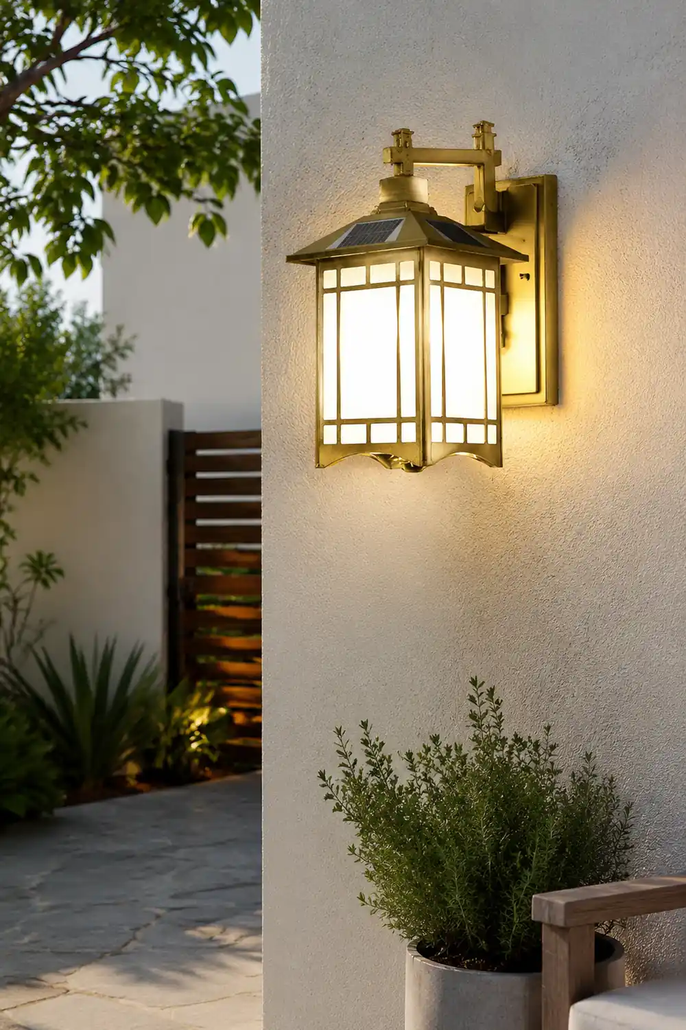 Retro Waterproof LED Vintage Solar Wall Lamp with Remote Wall Sconce Lighting - Lumpaz