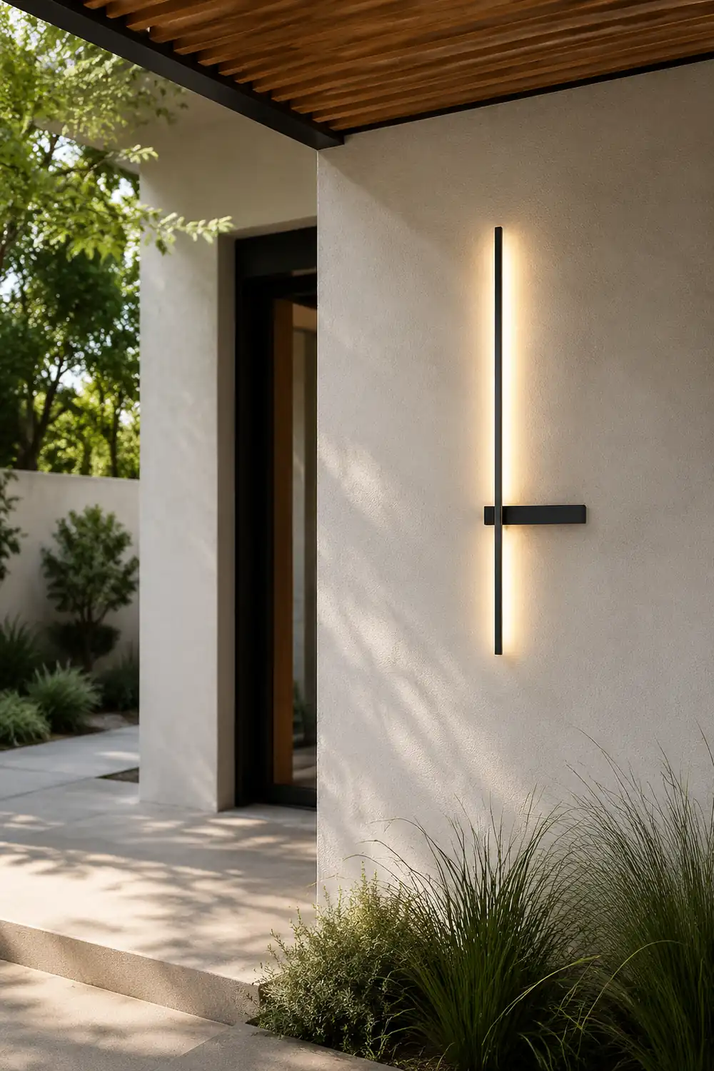 Interlaced Line Strips Waterproof Led Black Modern Outdoor Wall Lights - Lumpaz