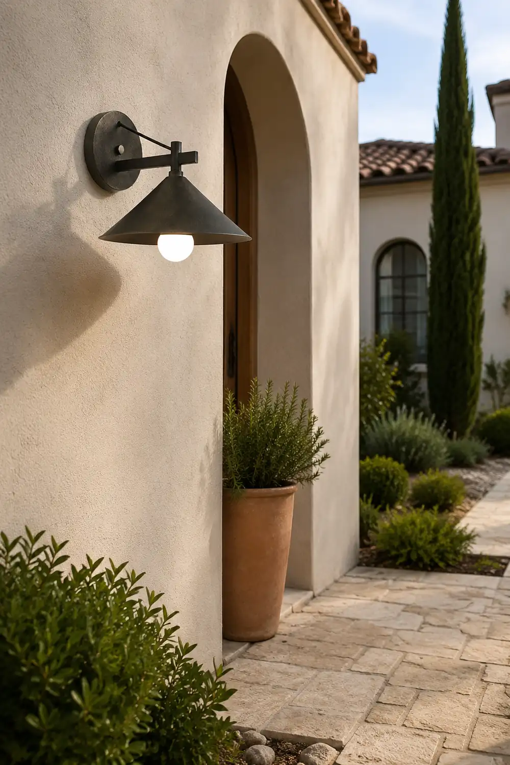 Conical Simple Waterproof Retro American-style Outdoor Wall Sconce Lighting - Lumpaz