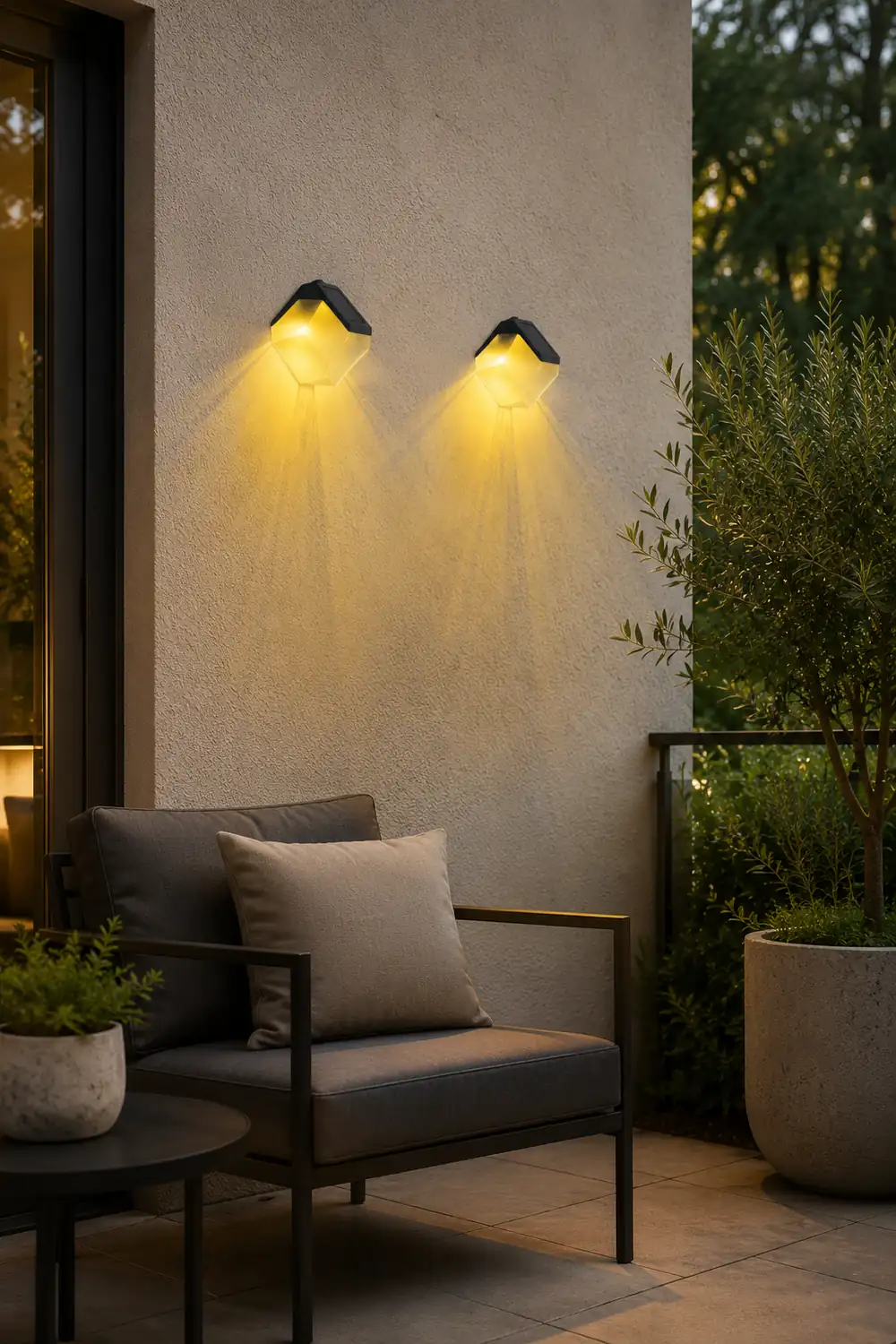 2Pcs Waterproof LED Multi Color Light Modern Solar Wall Washer Light - Lumpaz