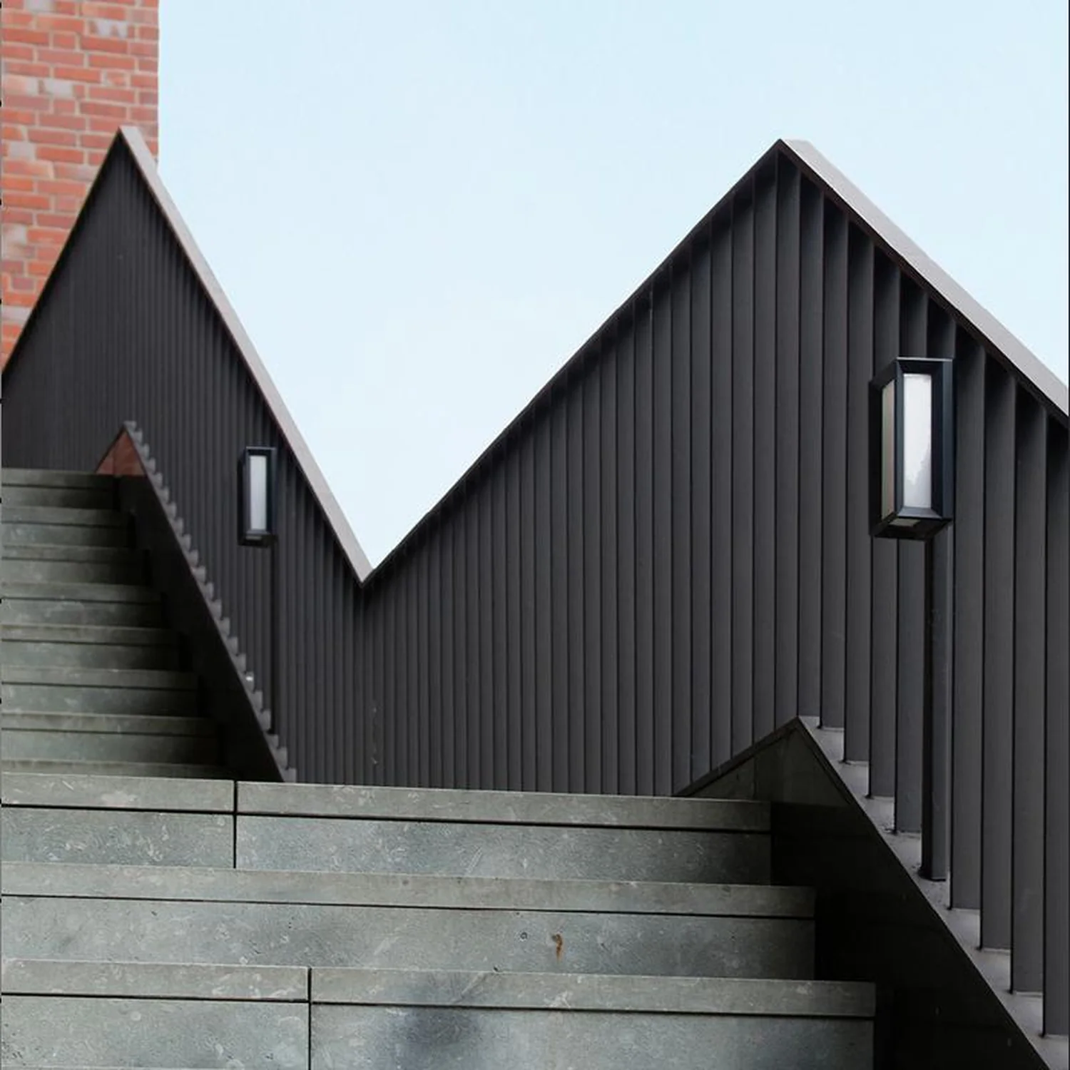 Unique Rectangular Frame Waterproof Black Modern Outdoor Wall Lights - Lumpaz
