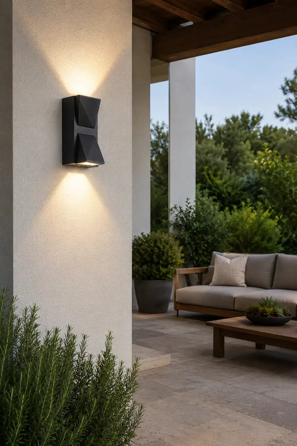 Waterproof LED Up And Down Lighting Black Modern Outdoor Wall Lights - Lumpaz