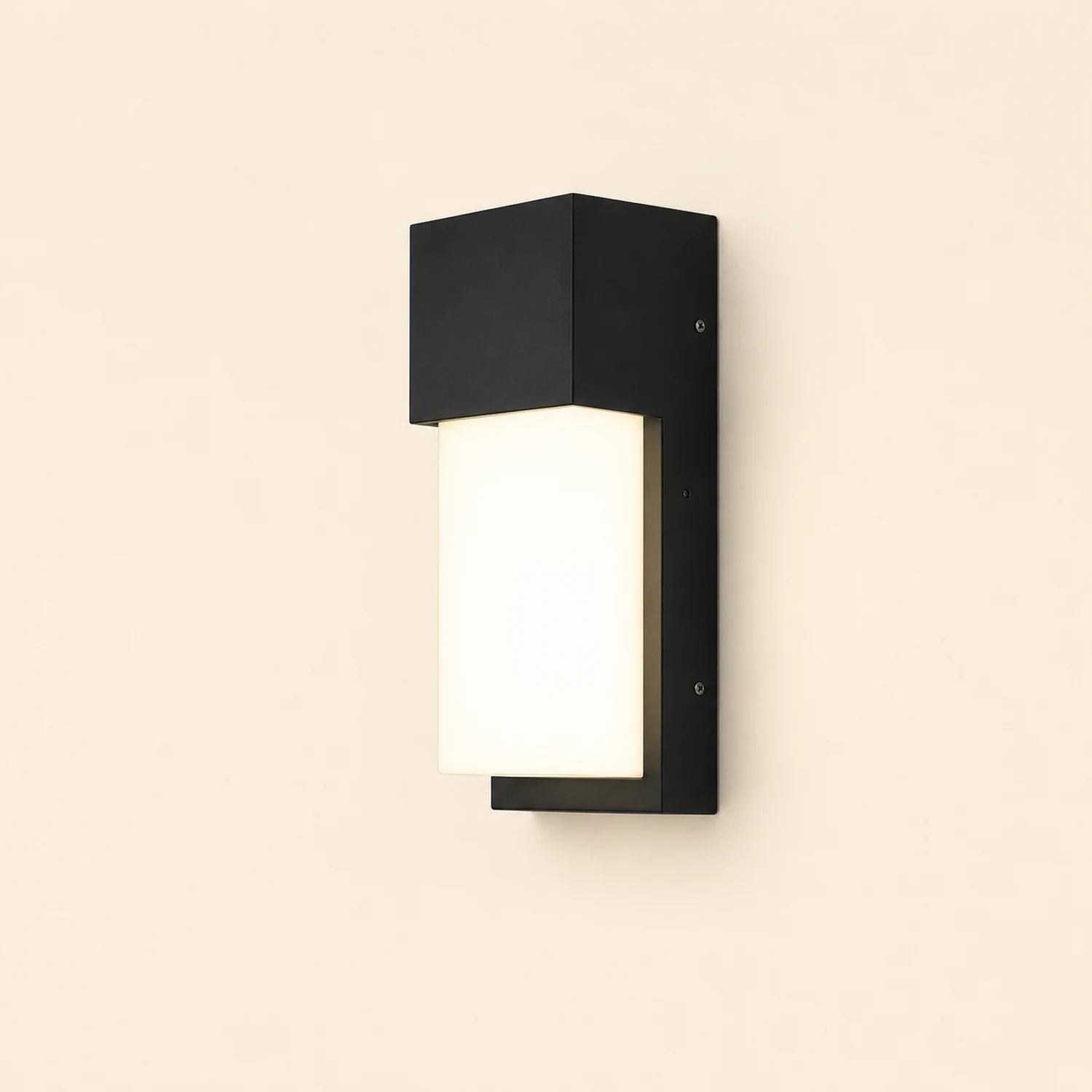 Rectangular Waterproof LED 10W Black Modern Outdoor Wall Light Fixture - Lumpaz