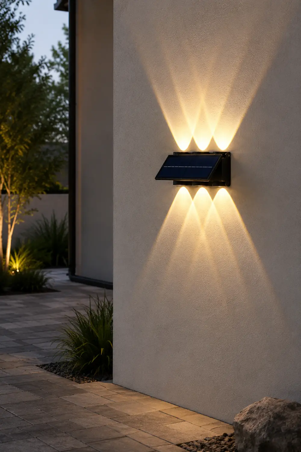 Rectangular Waterproof Up and Down Light LED Modern Solar Wall Lamp - Lumpaz