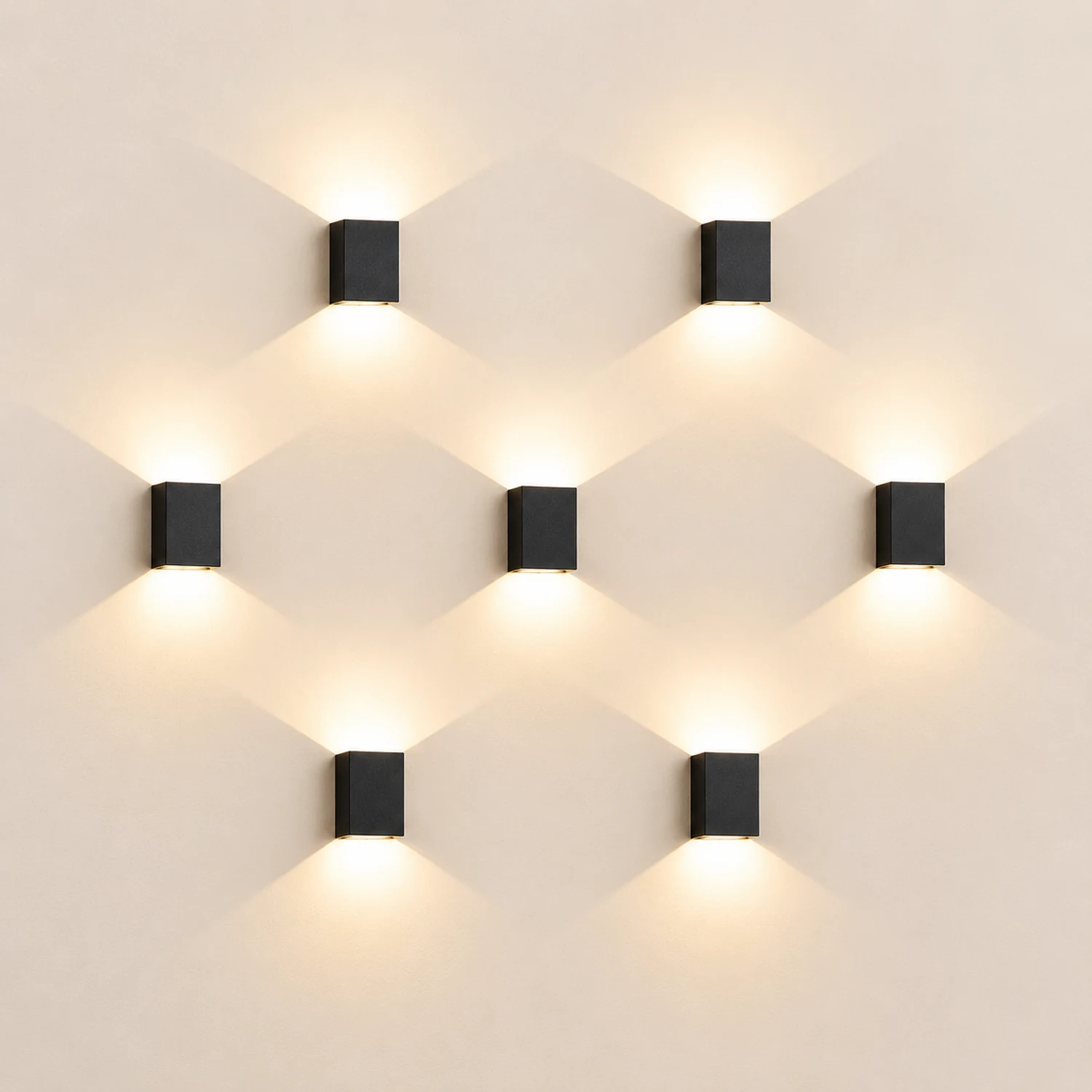 Waterproof Square LED up and down Lighting Modern Outdoor Wall Lights - Lumpaz