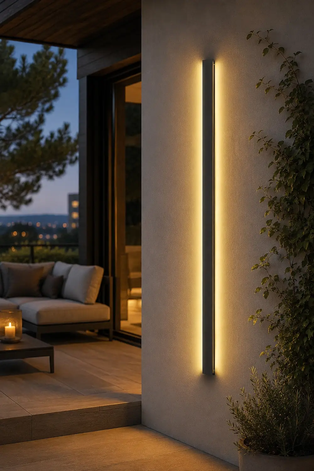 Black Long Strip LED Waterproof Modern Outdoor Wall Lights Porch Lights - Lumpaz