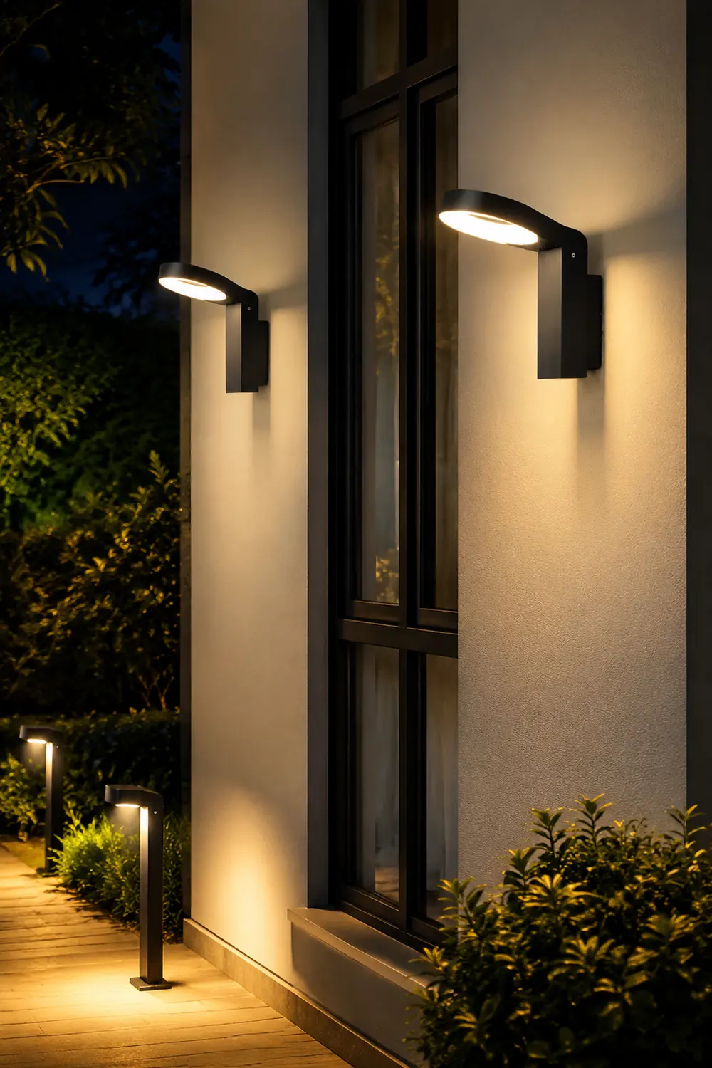 Spoon-shaped Waterproof 18W LED Black Modern Wall Lamp Pathway Lights - Lumpaz