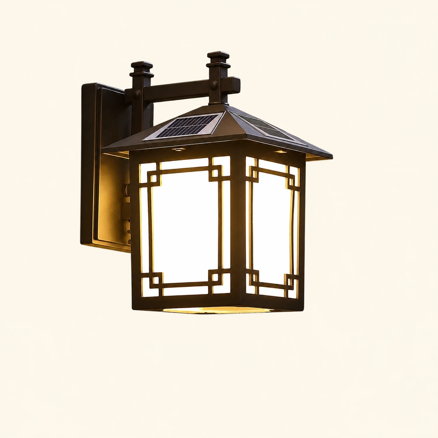 Up/Down Lighting Waterproof Black Vintage Solar Lights Outdoor Lanterns - Lumpaz