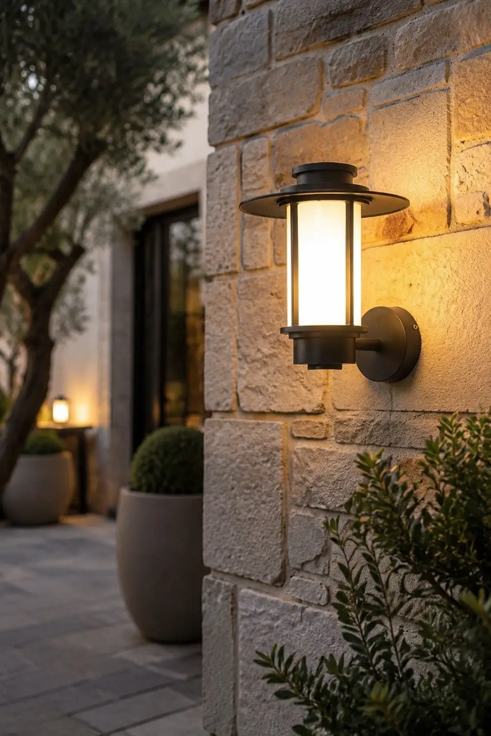 Top Hats Shape Aluminum LED Waterproof Black Retro Outdoor Wall Lights - Lumpaz