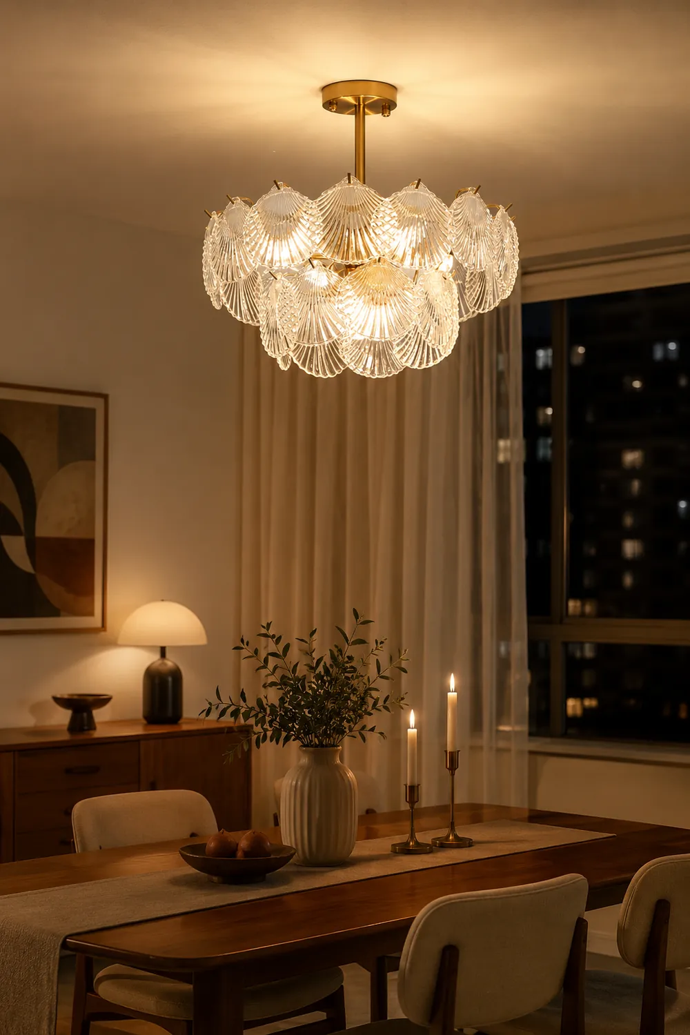 Shell Glass Chandelier - Lumpaz