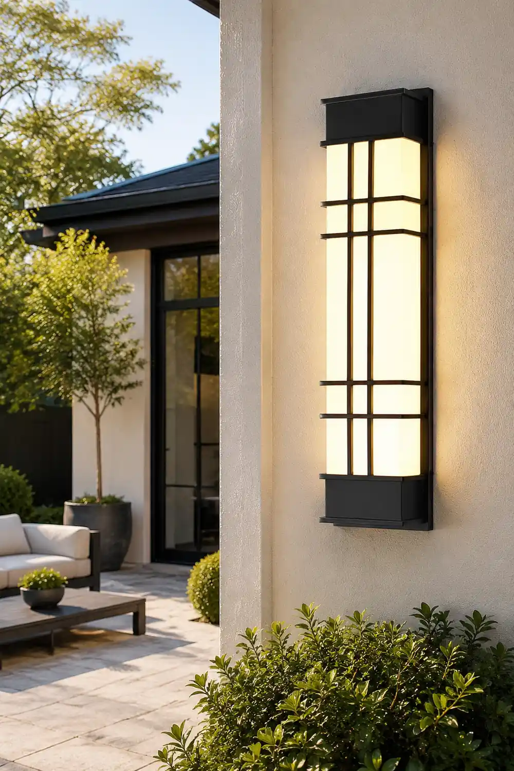 Retro Rectangular Waterproof LED Black Traditional Outdoor Wall Lamp - Lumpaz
