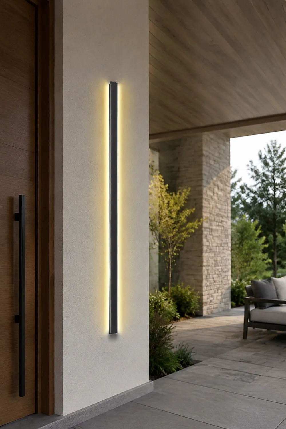 Long Strip LED Waterproof Black Minimalist Outdoor Wall Lights Exterior Lights - Lumpaz