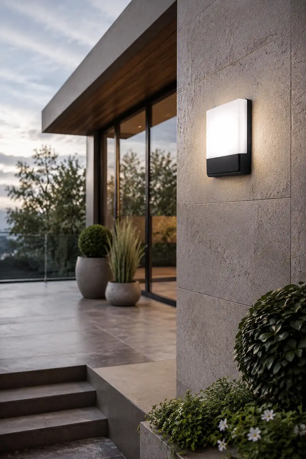 Square Waterproof LED Black Modern Outdoor Wall Lights Porch Lights - Lumpaz