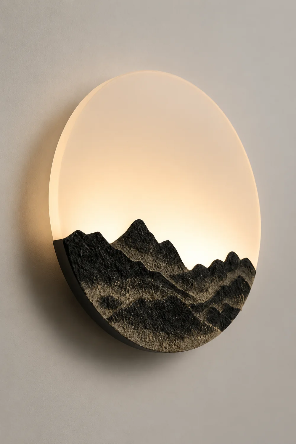 Round Creative Mountain Scenery LED Waterproof Modern Outdoor Wall Lamp - Lumpaz