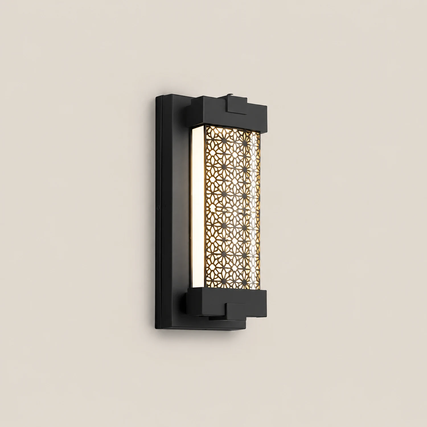 Rectangular Bubbles Crystal Waterproof COB Black Outdoor Wall Lights - Lumpaz